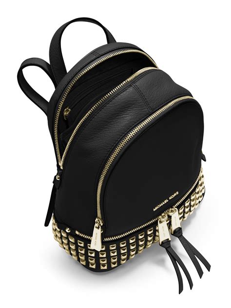 michael michael kors rhea mini studded leather backpack|Michael Kors studded leather backpack.